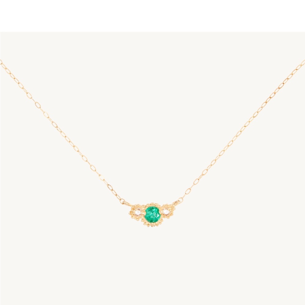 Catbird Emerald Diamond Twinkle Necklace